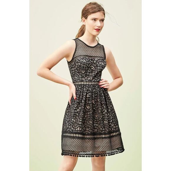 ELIZA J L17419 Women's Black Lace Sleeveless Fit & Flare Dress Size 14W - Picture 1 of 7